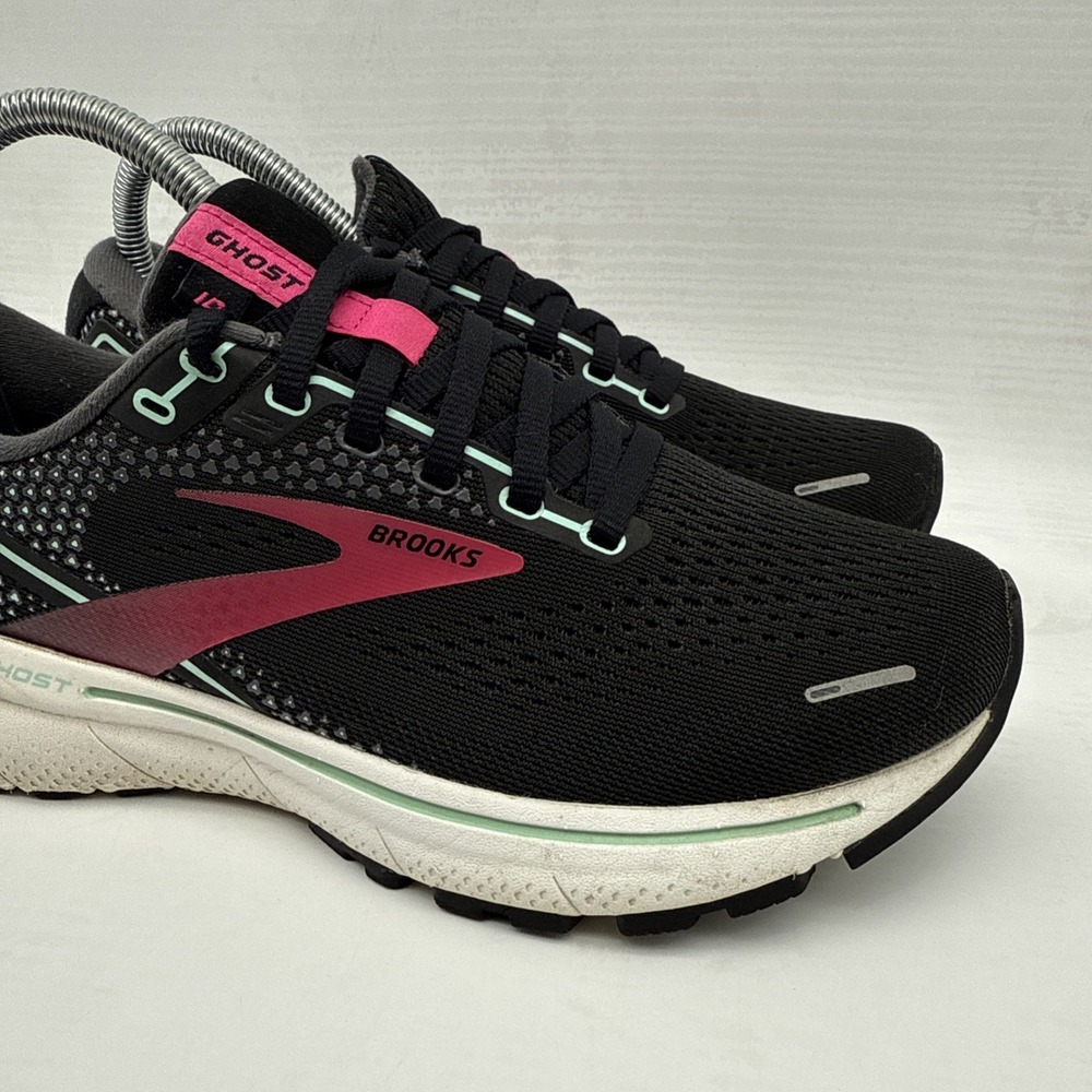 Brooks Ghost 14 Women's Running Shoes 7 B 1203561B013 Black/Pink/Yucca - Picture 5 of 16